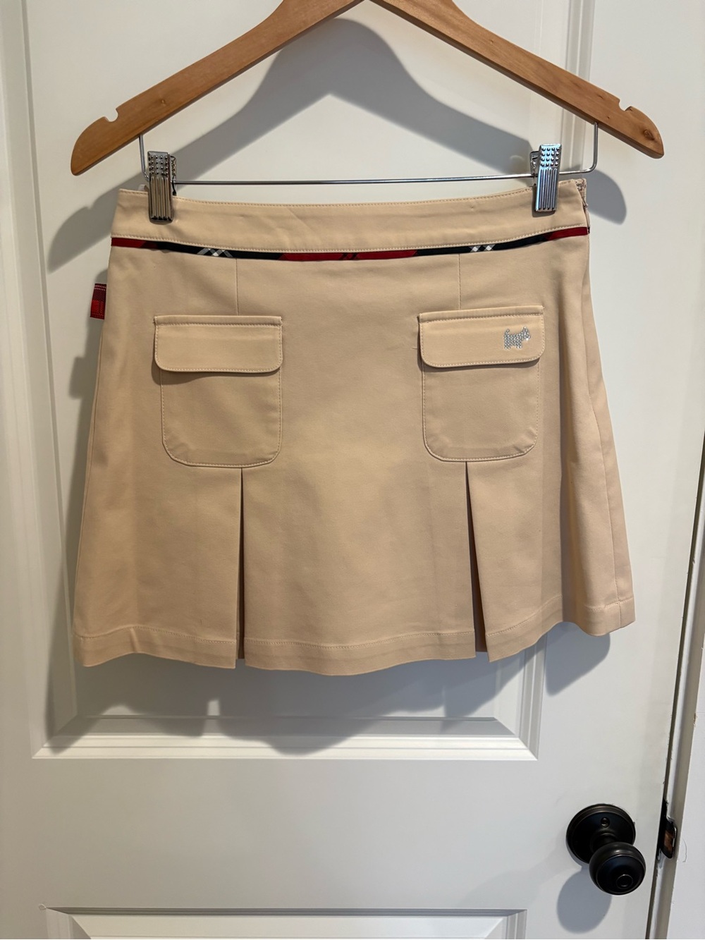 Sottish House Women’s Beige Pleated Pocket Skirt - Size Small
